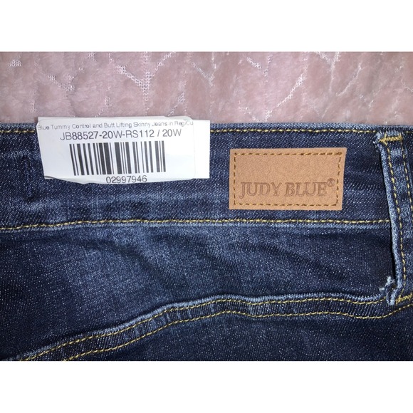 Judy Blue Dark Blue Tummy Control Butt Lift Skinny Jeans Plus Size 20W - Picture 1 of 10